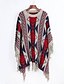 cheap Women&#039;s Sweaters-Women&#039;s Long Sleeve Cotton Cloak / Capes - Patchwork, Tassel / Winter