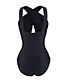 billige Onepiece badedrakter-Dame Sporty Grunnleggende En del Badedrakt Kryss Ensfarget Grime Badetøy Badedrakter Svart / Sexy