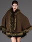 olcso Női kabátok és ballonkabátok-Női Vintage Gyapjú Bor / Fekete / Katonai zöld / Denevérujj