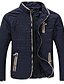 cheap Men&#039;s Jackets &amp; Coats-Men&#039;s Daily Wear Basic Fall / Winter Plus Size Regular Coat, Solid Colored Stand Long Sleeve Polyester / Polyester Taffeta Black / Navy Blue 4XL / XXXXXL / XXXXXXL / Slim