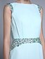 cheap Mother of the Bride Dresses-Sheath / Column Mother of the Bride Dress Elegant Bateau Neck Ankle Length Chiffon Sleeveless No with Crystals 2023