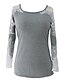 cheap Women&#039;s T-shirts-Women&#039;s Plus Size Polyester Spandex T-shirt - Solid, Lace