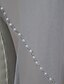 cheap Wedding Veils-One-tier Beaded Edge Wedding Veil Elbow Veils / Fingertip Veils with Beading Tulle / Classic