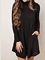 cheap Women&#039;s Dresses-Women&#039;s A-Line Dress Cotton Long Sleeve Solid Colored Fall Winter Going out Casual / Daily Work Cotton Wine Black Navy Blue Dark Gray Green Light gray