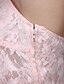Недорогие Платья для подружек невесты-трапециевидное платье подружки невесты на тонких бретельках без рукавов из двух частей до колена кружево / тюль с кружевом