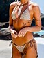 abordables Bikinis-Mujer Bañadores Bikini Traje de baño Color sólido Gris Triángulo Cuello halter Trajes de baño Boho