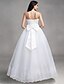 cheap Wedding Dresses-Ball Gown Strapless Floor Length Lace Made-To-Measure Wedding Dresses with Bowknot / Beading / Appliques by LAN TING BRIDE®