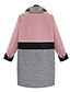 cheap Women&#039;s Coats &amp; Trench Coats-Women&#039;s Plus Size / Daily Casual / Street chic CoatColor Block Plus Size Hin Thin Slim Shirt Collar Long Sleeve Spring / Winter Medium