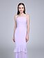 cheap Bridesmaid Dresses-Fit &amp; Flare Bridesmaid Dress Spaghetti Strap Sleeveless Elegant Floor Length Chiffon with Ruched