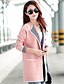 cheap Women&#039;s Coats &amp; Trench Coats-Women&#039;s Coat Street Causal Daily Winter Spring Regular Coat V Neck Regular Fit Stylish Jacket Long Sleeve Solid Color Vintage Style Fuchsia Pink Gray / Going out
