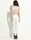 levne Dámské kombinézy-Women&#039;s Jumpsuit Mesh Lace Solid Colored Crew Neck Party Skinny Sleeveless White Black Red S M L Summer