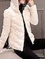 olcso Női pehelykabátok és párkák-Nagy méretek Egyszerű Kabát-Női Egyszínű Szokványos Sportos kabátok Pamut Szürke kacsapehely Kapucni Hosszú ujj