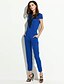 cheap Women&#039;s Jumpsuits &amp; Rompers-Women&#039;s Daily Sexy Solid Round Neck Jumpsuits,Straight Short Sleeve Summer Polyester