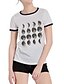 baratos T-Shirts de mulher-Feminino Camiseta Para Noite SimplesGeométrica Algodão Decote Redondo Manga Curta