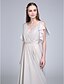 cheap Bridesmaid Dresses-A-Line Bridesmaid Dress V Neck Sleeveless Elegant Sweep / Brush Train Chiffon with Buttons / Criss Cross / Ruffles