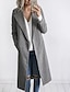 levne Dámské kabáty a trenčkoty-Dámské Jednobarevné Vintage Kabát
