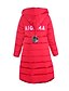 cheap Women&#039;s Outerwear-Women&#039;s Slim Letter Pink / Red / Black / Gray Long Down Coat,Street chic Hooded Long Sleeve