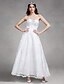 cheap Wedding Dresses-A-Line Strapless Ankle Length Lace Made-To-Measure Wedding Dresses with Appliques by LAN TING BRIDE®