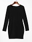 Χαμηλού Κόστους Γυναικεία Φορέματα-Γυναικεία Εφαρμοστό Φόρεμα σε ευθεία γραμμή Μίνι φόρεμα Κρασί Μαύρο Πράσινο Χακί Μακρυμάνικο Μονόχρωμο Φθινόπωρο Χειμώνας Στρογγυλή Λαιμόκοψη Κομψό στυλ street Τ M L XL