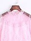 olcso Női pólók-Utcai sikk Terített nyak Női Extra méret Póló - Egyszínű, Csipke Dusty Rose Fekete / Tavasz / Ősz