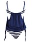 cheap One-piece swimsuits-Women&#039;s Plus Size Sports Multi-piece Swimsuit Cut Out Striped Strap Swimwear Bathing Suits Black Blue Dark Blue Gray / Sexy