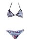 cheap Women&#039;s Swimwear &amp; Bikinis-Women&#039;s Swimwear Bikini Swimsuit Print Geometric Dark Blue Bandeau Bathing Suits Color Block Boho