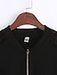 olcso Női dzsekik-Női Dzsekik Bombázó dzseki Egyetemi kabát Napi Alkalmi Utcai sikk Egyszínű Poliészter Férfi Öltöny Fehér / Fekete - Csuklya