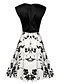 preiswerte Damenkleider-Damen Hülle Kleid Punkt Blumen Geometrisch Knielang Quadratischer Ausschnitt