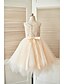 Χαμηλού Κόστους Λουλουδάτα φορέματα για κορίτσια-Γραμμή Α Μέχρι το γόνατο Φόρεμα για Κοριτσάκι Λουλουδιών Πομπή Χαριτωμένο φόρεμα χορού Δαντέλα με Ζώνη / Κορδέλα Κατάλληλο 3-16 ετών