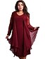 cheap Plus Size Dresses-Women&#039;s Lace Plus Size Daily Loose Dress - Solid Colored Lace Spring Cotton Wine L XL XXL XXXL