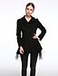 cheap Women&#039;s Coats &amp; Trench Coats-Women&#039;s Coat Shirt Collar Long Sleeve Black / Red / Blue M / L / XL