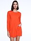 cheap Women&#039;s Dresses-Women&#039;s Loose Long Sleeve Solid Colored Fall Winter Casual Black Orange Green M L XL XXL