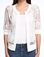 abordables Blazers Femme-Veste Femme,Jacquard ½ Manches Col Arrondi Blanc Noir Moyen Toutes les Saisons