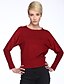 billige damesweaters-Dame Ensfarvet Normal Cardigan Sweater Jumper Alle årstider Uld Vin / Sort / Kakifarvet En Størrelse