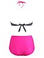 cheap Women&#039;s Swimwear &amp; Bikinis-Women&#039;s Swimwear Bikini Swimsuit Polka Dot Fuchsia Halter Neck Bathing Suits Dot Retro