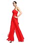 cheap Special Occasion Dresses-Jumpsuits Sheath / Column Open Back Dress Prom Floor Length Sleeveless Strapless Chiffon with Ruched Draping 2022