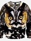 preiswerte Herren-Hoodies und -Sweatshirts-Herrn Pullover 3D-Druck überdimensional Rundhalsausschnitt Aktiv / Street Schick / Punk &amp; Gothic Sport / Klub - Langarm Schwarz / Herbst / Winter