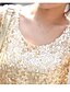 billige Tanktoppe og camisole til kvinder-Dame Tanktop Ensfarvet Pailletter U-hals Afslappet Toppe Sort Guld