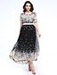 cheap Women&#039;s Dresses-Women&#039;s Beach Plus Size Cute Street chic Chiffon Skater Dress,Polka Dot Round Neck Maxi Short Sleeves Acrylic Spring Mid Rise