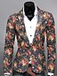 cheap Men&#039;s Trench Coat-Men&#039;s Notch lapel collar Blazer Regular Floral Daily White / Black / Gray M / L / XL