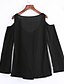 cheap Plus Size Tops-Women&#039;s T shirt Solid Colored Plus Size U Neck Daily Weekend Cut Out Long Sleeve Tops Basic Wine White Black / Sexy