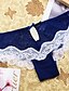 abordables Panties-Mujer Malla Encaje Sexy Slip Retazos Media cintura Wine Azul Real Negro M L XL
