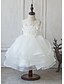 cheap Cufflinks-Princess Knee Length Organza / Satin / Tulle Sleeveless Jewel Neck with Beading