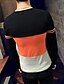 abordables Camisetas y camisas de tirantes de hombre-Hombre Geométrico Retazos Camiseta Simple Casual / Diario Tallas Grandes Escote Redondo Amarillo / Naranja / Manga Larga