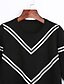 billige damesweaters-Damer Simpel Sødt Afslappet/Hverdag Normal Pullover Stribet,Rund hals Polyester Efterår Vinter Medium Mikroelastisk