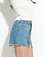 cheap Women&#039;s Pants-Women&#039;s Solid Blue Shorts Pants,Street chic