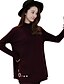 preiswerte Damen Pullover-Damen Lässig / Alltäglich Einfach Druck Langarm Lang Pullover Pullover Jumper, Rollkragen Herbst / Winter Wein / Schwarz / Rosa