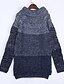 billige damesweaters-Simpel Lang Cardigan Trykt mønster,Blå / Rød Rullekrave Langærmet Bomuld Vinter Medium Mikroelastisk