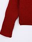 זול סוודרים לנשים-בינוני (מדיום) אביב / סתיו אקריליק שרוול ארוך צווארון עגול קצר כחול / אדום / חום אחיד סגנון רחוב ליציאה סוודר רגיל נשים
