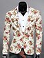 halpa Miesten trenssitakki-Men&#039;s Notch lapel collar Blazer Regular Floral Daily White / Black / Gray M / L / XL